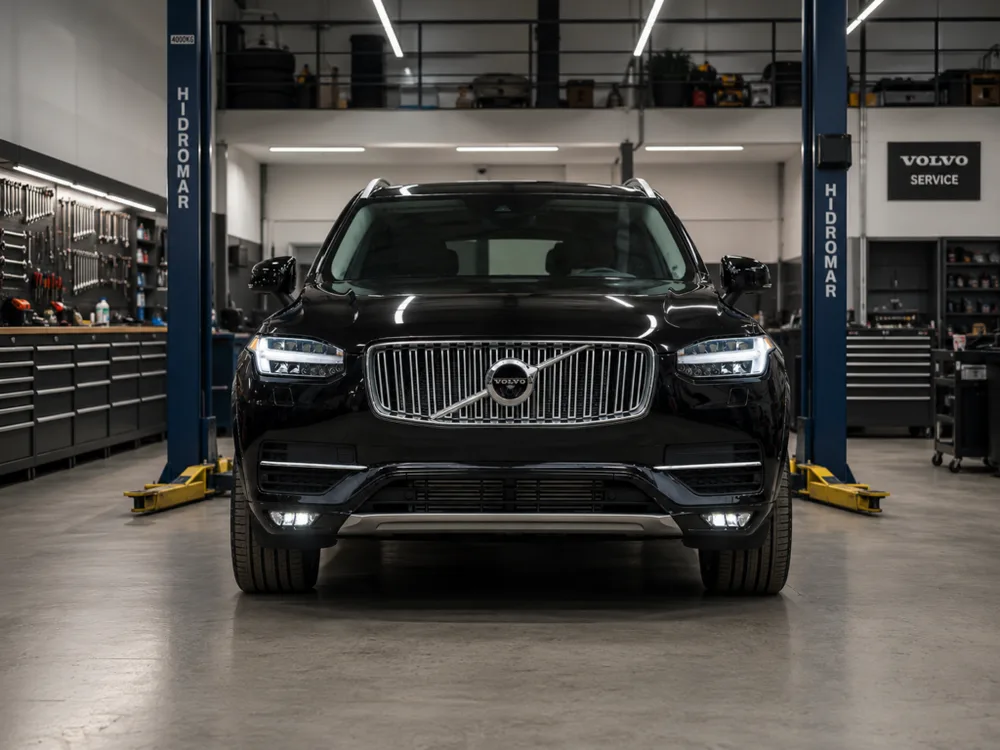Imagem do site da Nordic Premium Cars: veículo Volvo na oficina